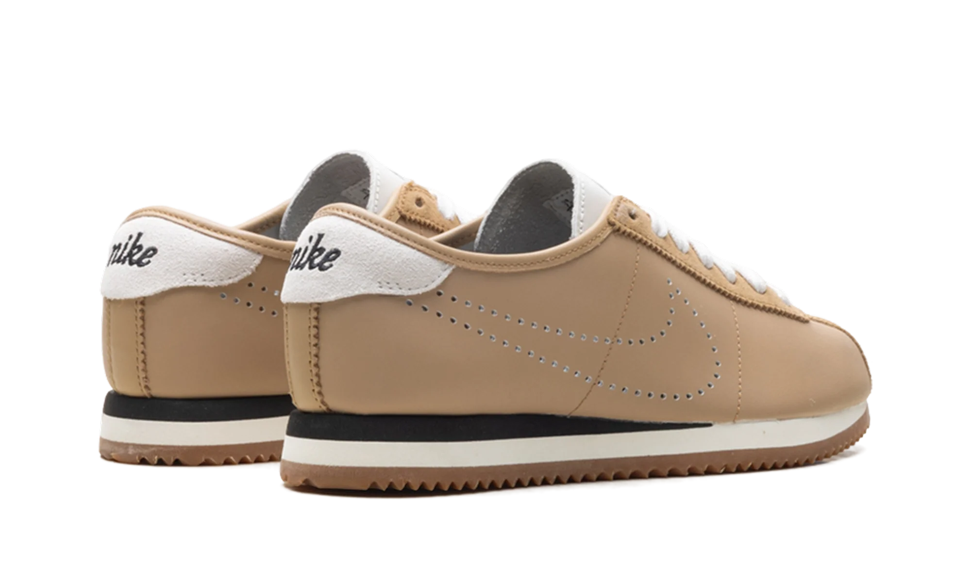 Cortez Leather WMNS "Perforated Swoosh - Pale Shale" HQ1841 200 - Image 3