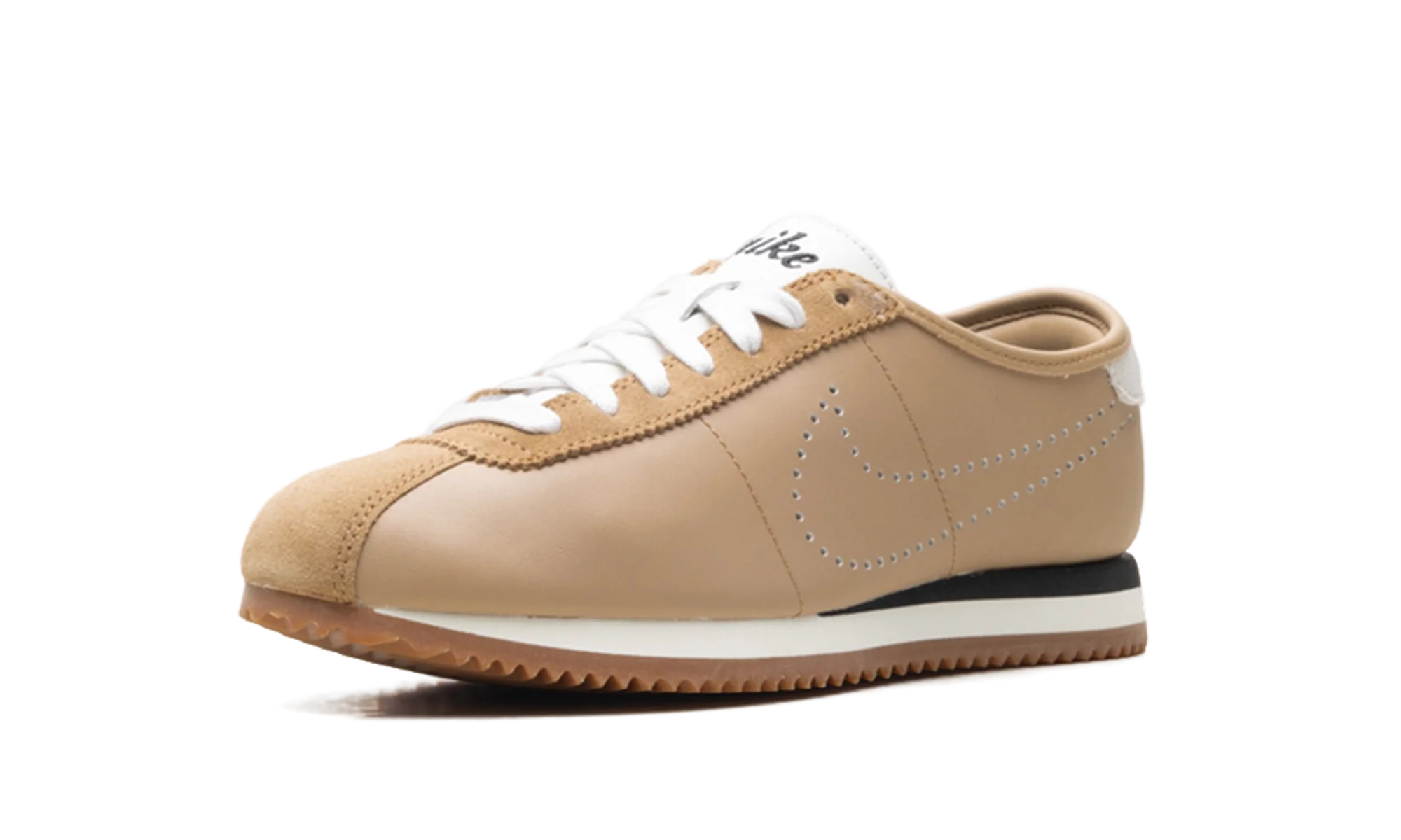 Cortez Leather WMNS "Perforated Swoosh - Pale Shale" HQ1841 200 - Image 4