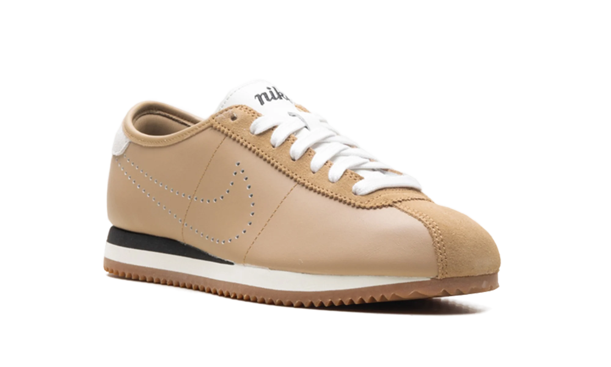Cortez Leather WMNS "Perforated Swoosh - Pale Shale" HQ1841 200 - Image 7
