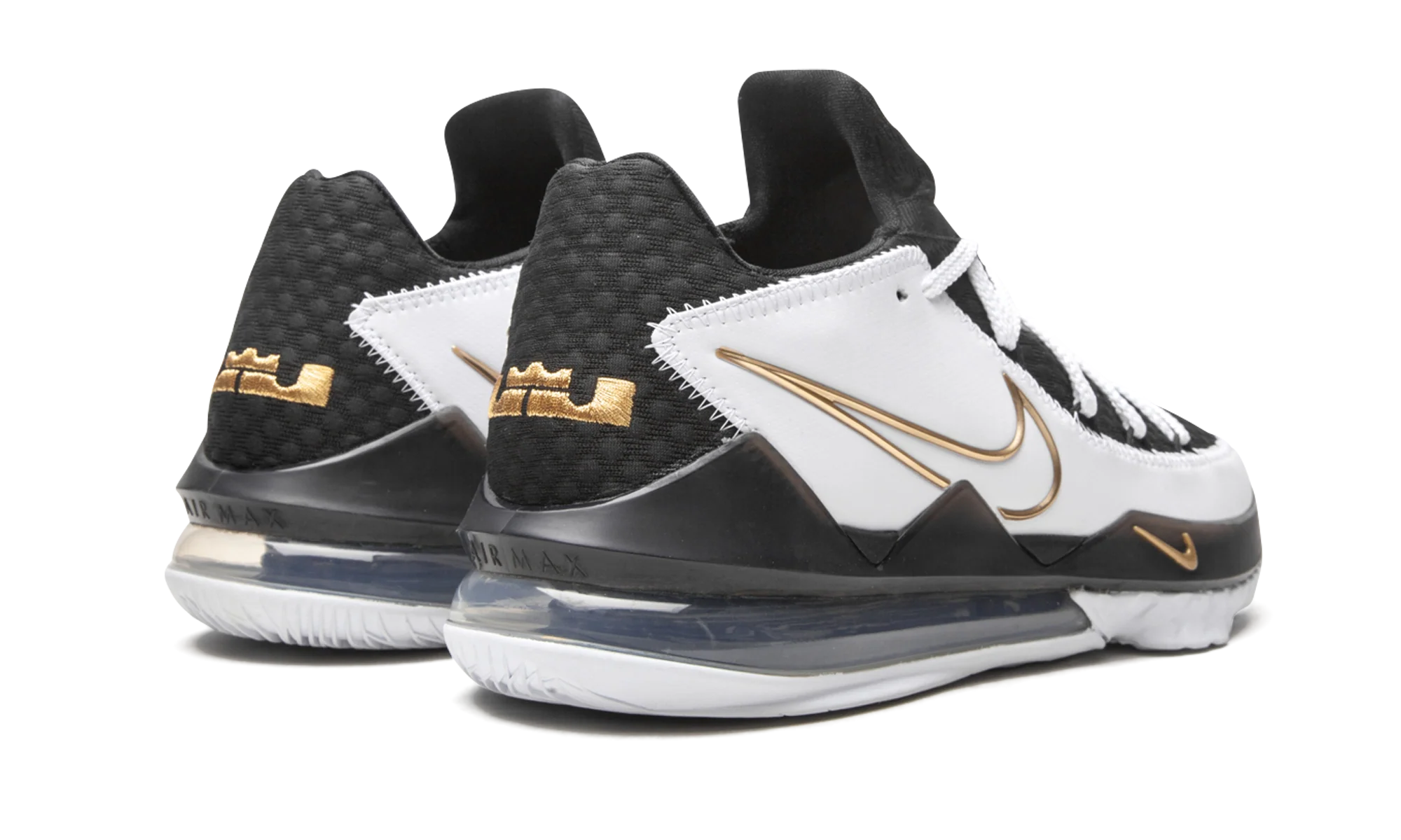 LeBron 17 Low "Black / White / Metallic Gold" CD5007 101 - Image 3