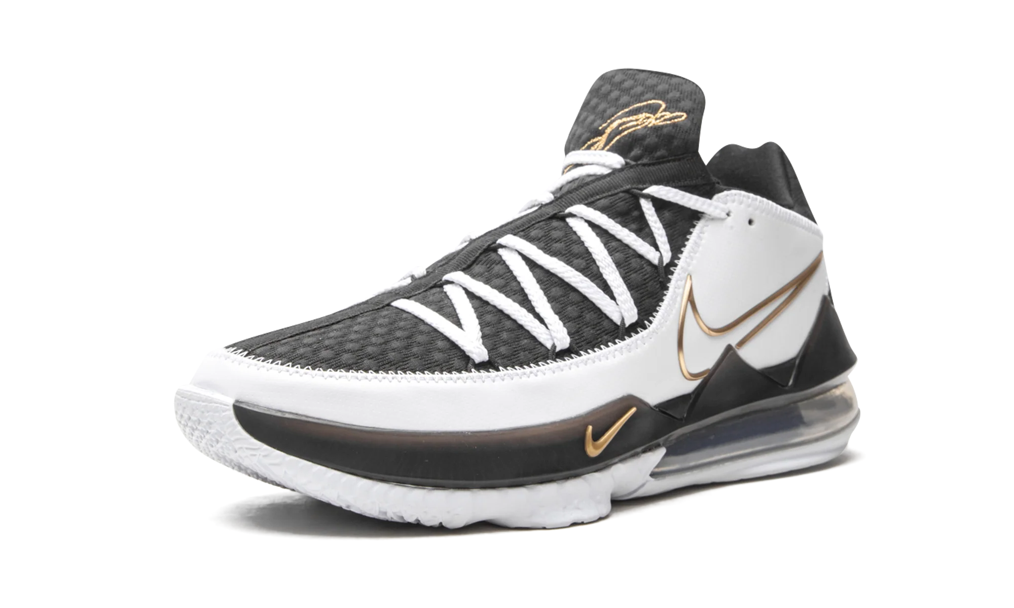 LeBron 17 Low "Black / White / Metallic Gold" CD5007 101 - Image 4