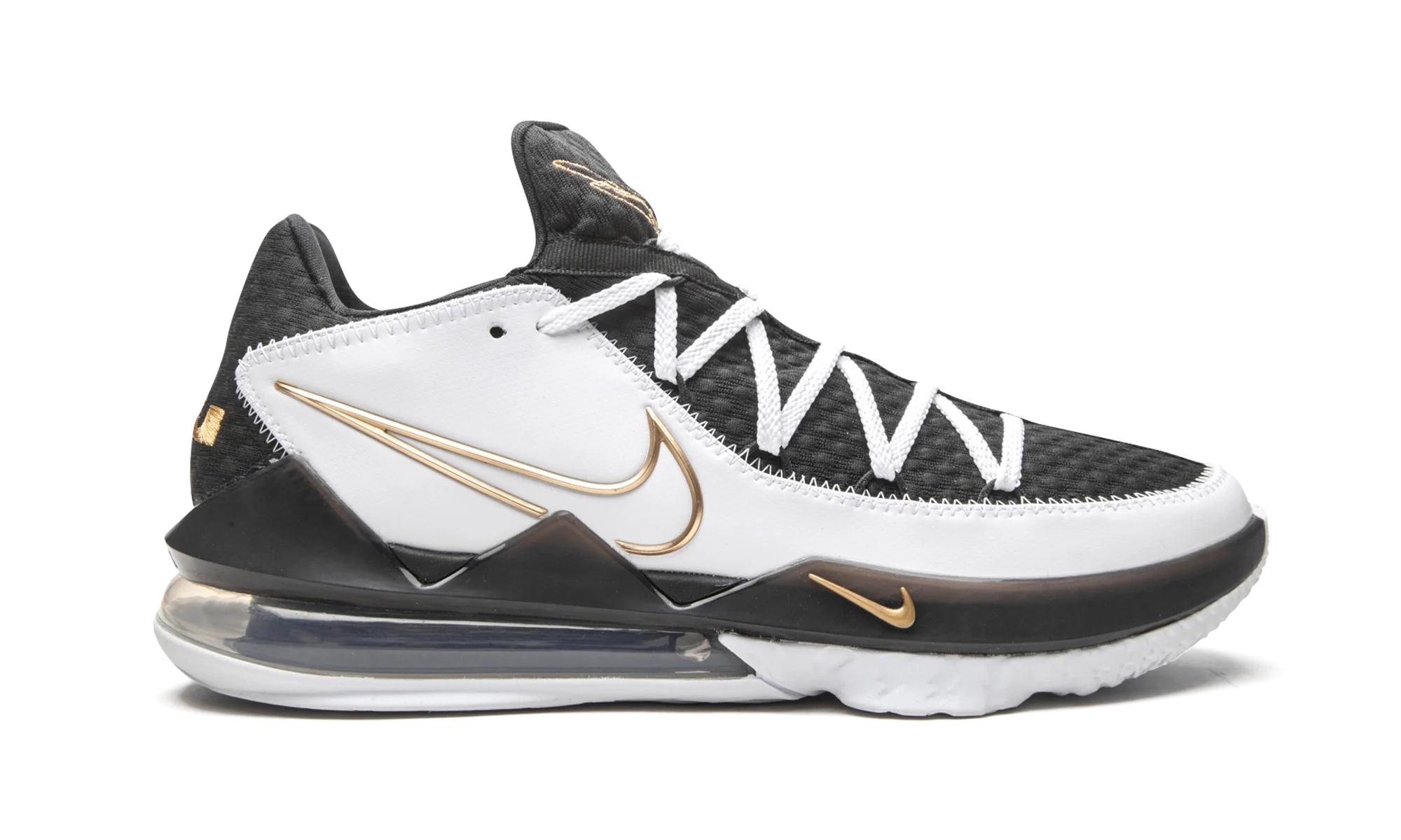 LeBron 17 Low "Black / White / Metallic Gold" CD5007 101 - Image 6