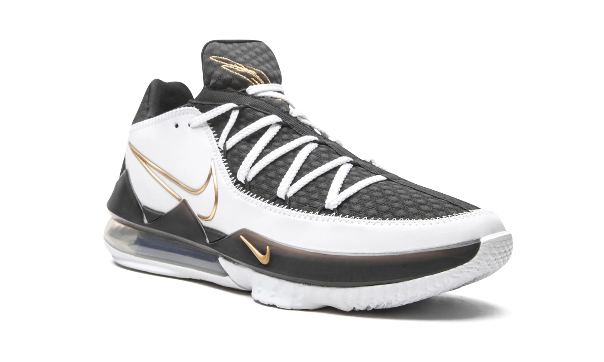 LeBron 17 Low "Black / White / Metallic Gold" CD5007 101 - Image 7