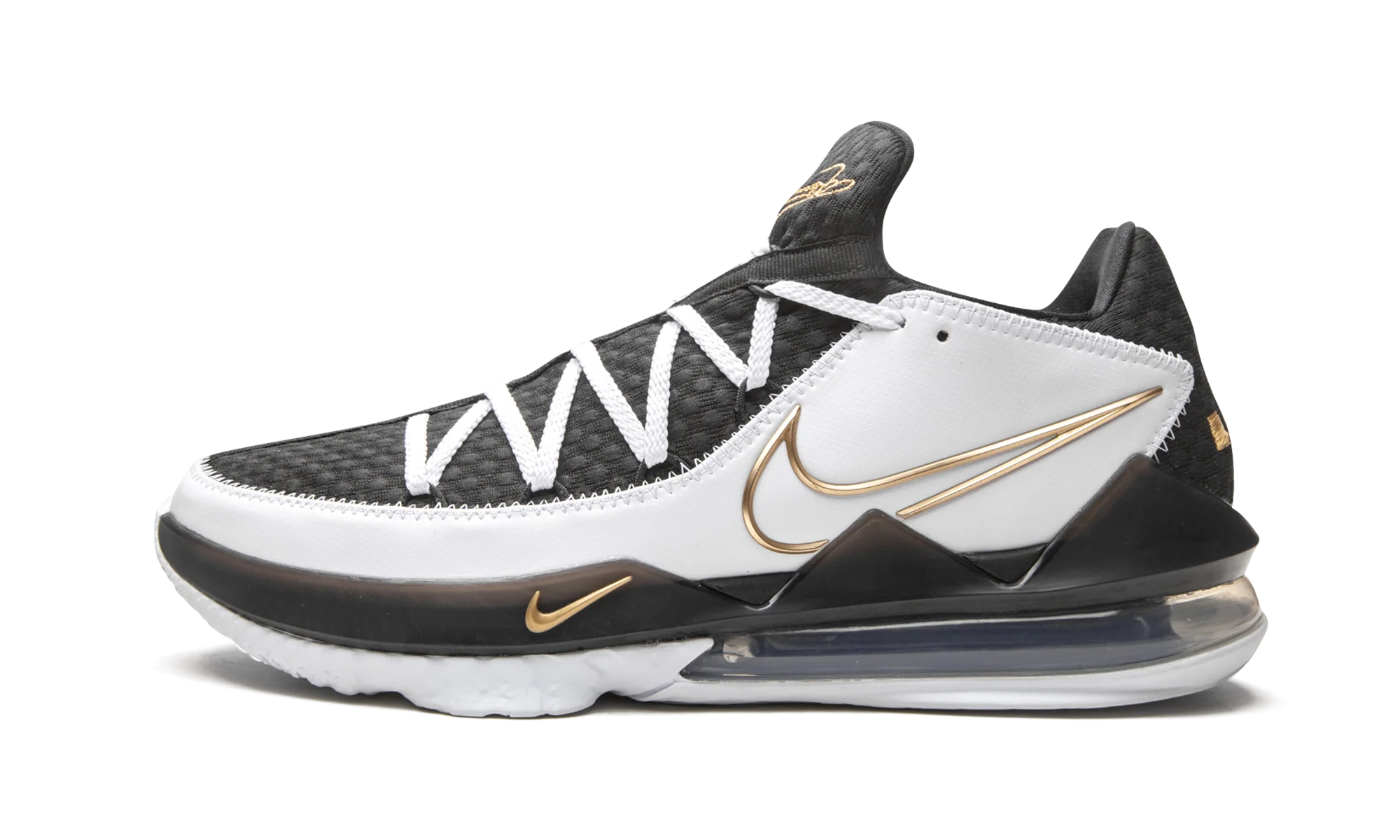 LeBron 17 Low "Black / White / Metallic Gold" CD5007 101 - Image 8